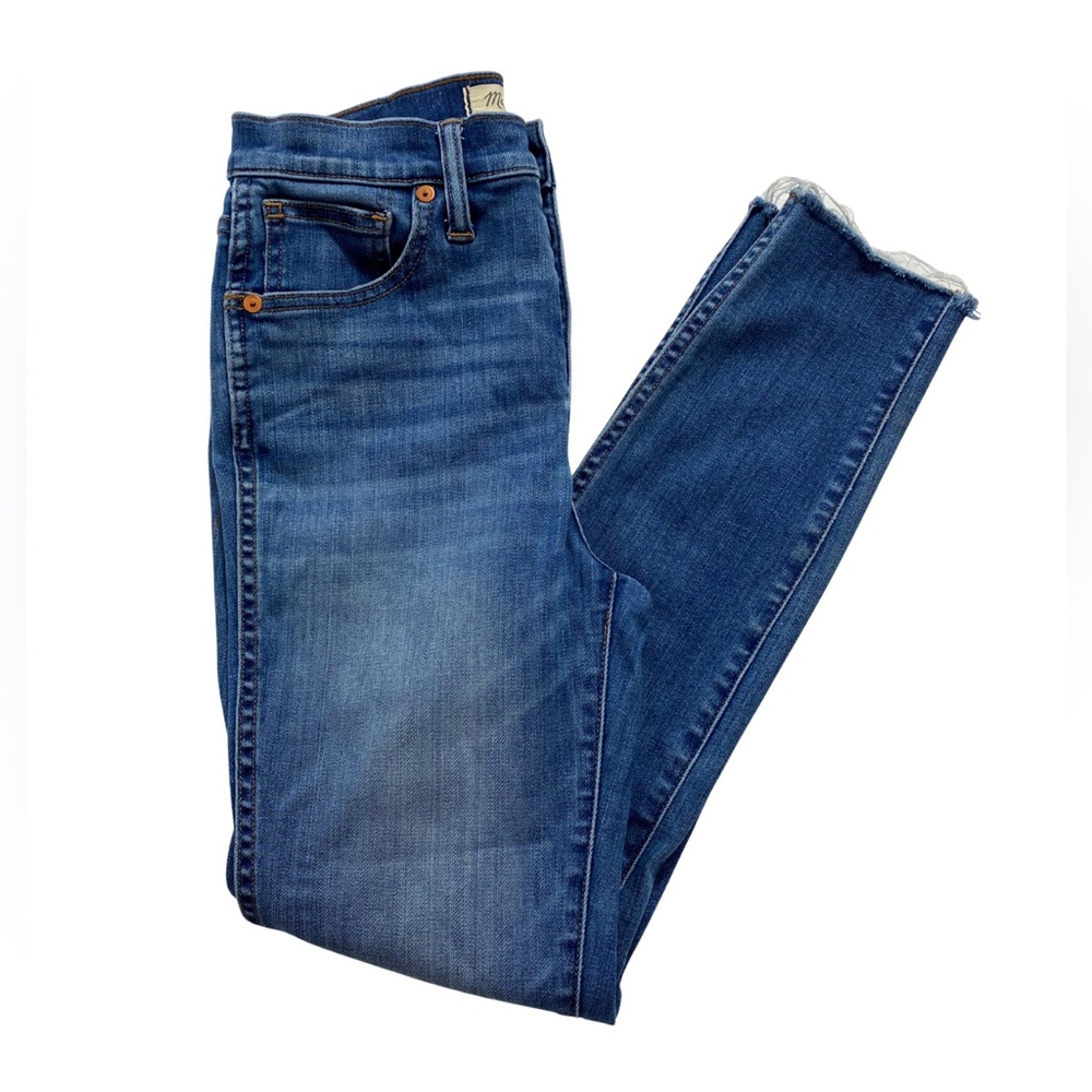 Madewell 10” High-Rise Skinny Crop Jeans Medium Wash Denim Button Fly Size 26
